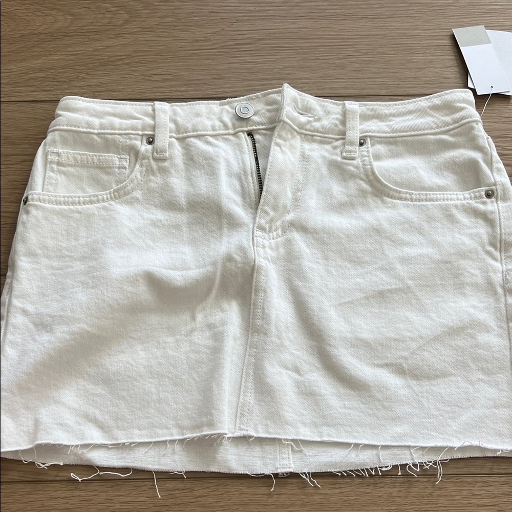 NWT White Denim Mini Skirt